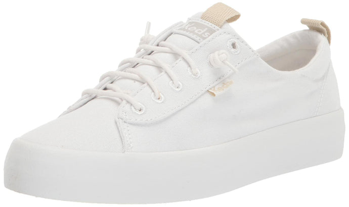 Keds Kickback Canvas Slip on, Sneaker Womens, White, 8 Medium