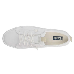 Keds Kickback Canvas Slip on, Sneaker Womens, White, 8 Medium