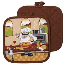 Load image into Gallery viewer, Home Collection Chef-Themed Kitchen Mitts, Pot Holder, &amp; Kitchen Towels Set