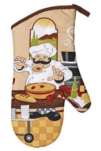Load image into Gallery viewer, Home Collection Chef-Themed Kitchen Mitts, Pot Holder, &amp; Kitchen Towels Set