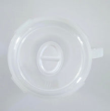Load image into Gallery viewer, BPA Free, Microwavable Soup Mug 23.5 FL OZ- White Plastic Vented Lid Snap Lock Top Cover Easy to Open Leak Proof Food Warmer Hot Cereal Noodles Heat and Go Travel Cup Heat Proof Bowl Stew Cup