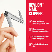Load image into Gallery viewer, Revlon Nail Clipper With File, Manicure Care Tool With a Curved Blade for an Accurate Trimming and Grooming, Easy to Use (Pack of 1)