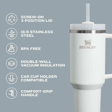 Load image into Gallery viewer, Stanley Quencher H2.0 Tumbler with Straw 40 oz | Flowstate 3-Position Lid | Cup Holder Compatible for Travel | Insulated Stainless Steel Cup | BPA-Free | Cream