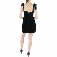 Load image into Gallery viewer, Danielle Bernstein Womens Dress Small Sheath Velvet Ruffle Black S