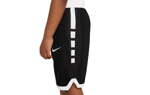Nike Dri-FIT Elite Big Kids' (Boys') Basketball Shorts (Black/White) Size XL