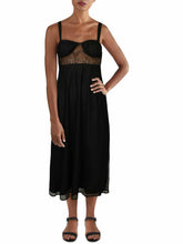 Load image into Gallery viewer, Danielle Bernstein Womens Dress Medium Lace Illusion Panel Black M