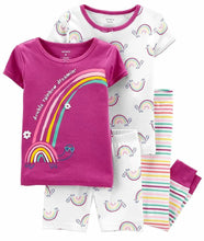 Load image into Gallery viewer, Carter's Girls' 4-Piece Snug Fit Cotton Pajamas (Rainbow Dreamin, 2T)