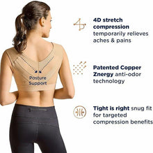 Load image into Gallery viewer, Tommie Copper Posture Corrector and Compression Bra for Women, Back and Shoulder Support, Nude S