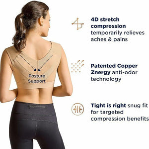 Tommie Copper Posture Corrector and Compression Bra for Women, Back and Shoulder Support, Nude S