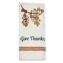 Load image into Gallery viewer, Mainstream Give Thanks Kitchen Towels 2-Pack, Absorbent Cotton for Cleaning and Drying,  Autumn Leaves, 16 x 26 inches