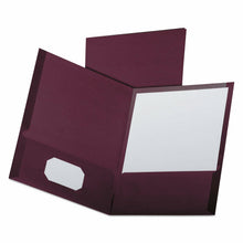 Load image into Gallery viewer, Oxford Linen Finish Twin Pocket Folders Letter Burgundy 25/Box 53441
