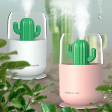 Load image into Gallery viewer, Cute Cactus Humidifiers Diffusers for Essential Oils &amp; Aromatherapy Fragrance, Aroma Breeze for Desk, Cubicle Office, Home Décor, Small Bathroom - 300 ml Capacity - Electric LED Light Changing - Pink
