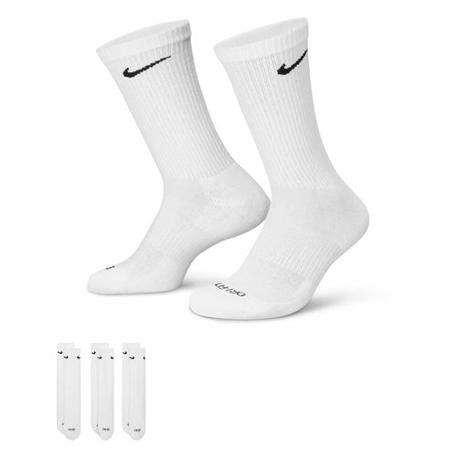 Nike Men's Dry 3 Pack Everyday Cushion Crew Training Socks White Size Large