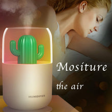 Load image into Gallery viewer, Cute Cactus Humidifiers Diffusers for Essential Oils &amp; Aromatherapy Fragrance, Aroma Breeze for Desk, Cubicle Office, Home Décor, Small Bathroom - 300 ml Capacity - Electric LED Light Changing - Pink