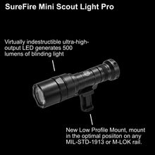 Load image into Gallery viewer, SureFire Mini Scoutlight Pro Tactical Light 500 Lumen Compact LED 340C Bundle with 4 Extra CR123A Batteries and a Lightjunction open box (no include Battery Case)