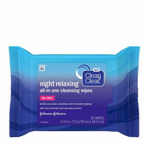 Clean & Clear Night Relaxing All-In-One Facial Cleansing Wipes, 25 ct (pack of 3)