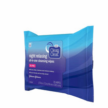 Load image into Gallery viewer, Clean &amp; Clear Night Relaxing All-In-One Facial Cleansing Wipes, 25 ct (pack of 3)