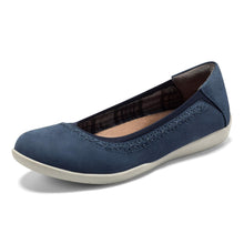 Load image into Gallery viewer, Earth Origins Women's Fable Slip-On Leather Flat for Work, Casual, Everyday - Blueberry - 8.5 Narrow
