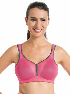 Anita Active Air Control Wire Free Sports Bra (5544) 38F/Pink/Anthracite