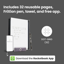 Load image into Gallery viewer, Rocketbook Core Reusable Spiral Notebook, Letter Size 8.5x11, Flow State - Dotted Pages, App-Connected, Erasable, Durable Cover, Ideal for School, Work, and Creative Projects