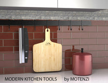Load image into Gallery viewer, MOTENZI Bamboo Pizza Peel With Cutter and Server, Bamboo Pizza Board Wooden Pizza Paddle Spatula Oven Accessory for Baking Homemade Pizza, Wood Cutting Board for Cheese Bread Fruit Vegetables