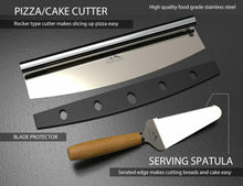 Load image into Gallery viewer, MOTENZI Bamboo Pizza Peel With Cutter and Server, Bamboo Pizza Board Wooden Pizza Paddle Spatula Oven Accessory for Baking Homemade Pizza, Wood Cutting Board for Cheese Bread Fruit Vegetables
