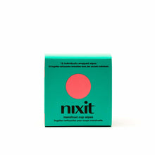 Load image into Gallery viewer, nixit Menstrual Cup Wipes | Feminine Cleansing Wipes for Period Cups &amp; Vulvas | Fragrance-Free | pH Balanced | Biodegradable | Plant-Based &amp; Vegan | 15 On-The-Go Individually Wrapped Wipes (pack of 2)