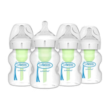 Load image into Gallery viewer, Dr. Brown's Natural Flow Anti-Colic Options+ Wide-Neck Baby Bottles 5 oz/150 mL,with Level 1 Slow Flow Nipple,4 Pack,0m+
