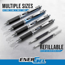 Load image into Gallery viewer, Pentel EnerGel RTX Gel Pen, (0.7mm) Metal Tip, 0.7mm, Blue Ink, 12pk