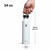 Load image into Gallery viewer, HYDRO FLASK Standard Mouth Insulated 24 oz White Water Bottle with Flex Cap