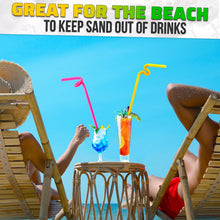 Load image into Gallery viewer, 200 Pcs Extra Long Straws Disposable - Flexible Long Plastic Straws, Stretchable 17.1"- 19.5" for Tall Drinks &amp; Tumblers, Easy to Bend for Different Shapes, Neon Colors for Parties &amp; Special Occasions
