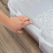 Load image into Gallery viewer, IRIS USA Fits 12" x 12" Paper Thick Portable Plastic Scrapbook Project Case with Built-in Handle
