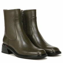 Load image into Gallery viewer, Franco Sarto Womens Gracelyn Low Block Heel Ankle Boot Olive Green Leather 6 M