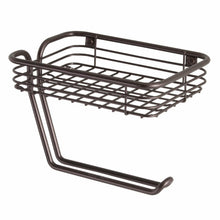 Load image into Gallery viewer, iDesign Bronze Wall-mounted Toilet Paper Holder with Shelf