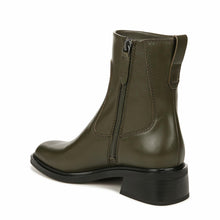 Load image into Gallery viewer, Franco Sarto Womens Gracelyn Low Block Heel Ankle Boot Olive Green Leather 6 M