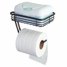 Load image into Gallery viewer, iDesign Bronze Wall-mounted Toilet Paper Holder with Shelf
