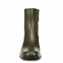 Load image into Gallery viewer, Franco Sarto Womens Gracelyn Low Block Heel Ankle Boot Olive Green Leather 6 M