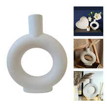 Load image into Gallery viewer, Ceramic Doughtnut Vase Nordic Handmade Flower Pot for Dry Flowers Decor