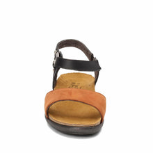 Load image into Gallery viewer, NAOT Women's Sabrina Sandal Jet Black Lthr/Hawaiian Brown Nubuck 5-5.5 M US