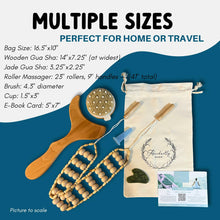 Load image into Gallery viewer, 7-Piece Lymphatic Drainage Kit with E-Book: Premium Wooden, Jade &amp; Silicone Massage Tools | Maderoterapia, Dry Brushing, Cupping &amp; Guasha Tool Kit for Body Sculpting, Cellulite, Acne &amp; Fascia Relief