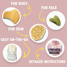 Load image into Gallery viewer, 7-Piece Lymphatic Drainage Kit with E-Book: Premium Wooden, Jade &amp; Silicone Massage Tools | Maderoterapia, Dry Brushing, Cupping &amp; Guasha Tool Kit for Body Sculpting, Cellulite, Acne &amp; Fascia Relief