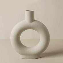 Load image into Gallery viewer, Ceramic Doughtnut Vase Nordic Handmade Flower Pot for Dry Flowers Decor