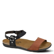 Load image into Gallery viewer, NAOT Women's Sabrina Sandal Jet Black Lthr/Hawaiian Brown Nubuck 5-5.5 M US