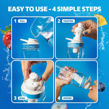 Load image into Gallery viewer, Cirkul 32oz Plastic Starter Kit with Navy Blue Lid, 2 Flavor Cartridges (Blueberry Grape &amp; Kiwi Berry)