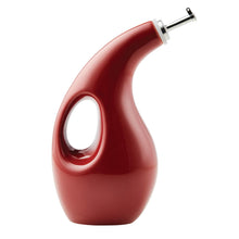 Load image into Gallery viewer, Rachael Ray Ceramic EVOO Oil and Vinegar Dispensing Bottle, 24-Ounce, Cranberry Red