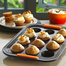 Load image into Gallery viewer, Le Creuset Non-Stick Carbon Steel Bakeware 12 Cup Mini Muffin Tray, Black, 30 cm, 94101300000000