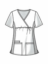 Load image into Gallery viewer, Cherokee Women's Maternity Scrub Top with 3 Pockets Mock Wrap WW685, XXS, White