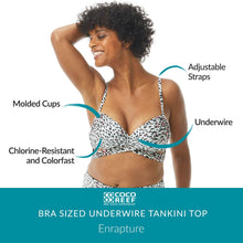 Load image into Gallery viewer, COCO REEF Enrapture Bra Sized Underwire Wrap Bikini Top — Wild Card Animal Print, 32D-34D