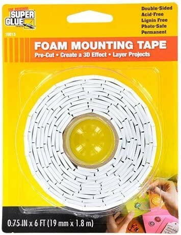1 Roll    X 6 FT Super Glue Pre-Cut Double Sided Adhesive Foam Mounting Tape Acid Free