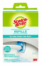 Load image into Gallery viewer, Scotch-Brite Disposable Toilet Scrubber Refill Pads for Toilet Cleaning System | Removes Rust &amp; Hard Water Stains | 10 Disposable Refills
